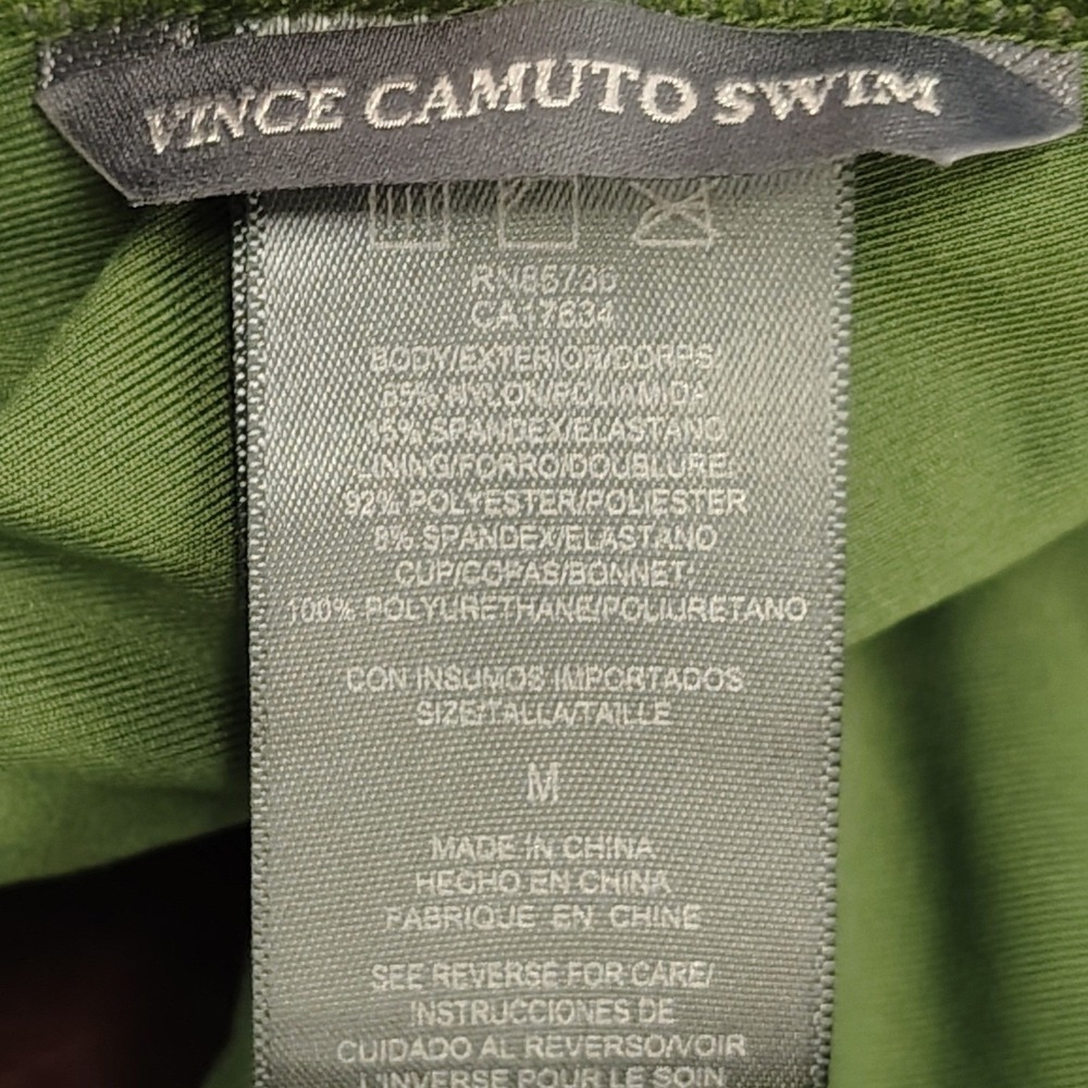 Vince Camuto Women Green Printed Cross-Front Bikini Top Swimwear Size Medium - Picture 7 of 11